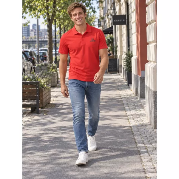  Pánské funkční triko s límečkem ALTISPORT ALM006217 ČERVENÁ 