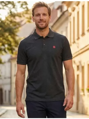 Pánské triko s límečkem ALTISPORT CARRYOVER ALM065203 ANTRACITOVÝ MELÍR