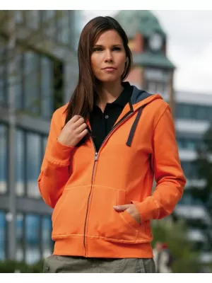 Dámská mikina JAMES NICHOLSON JN594 DARK ORANGE/CARBON