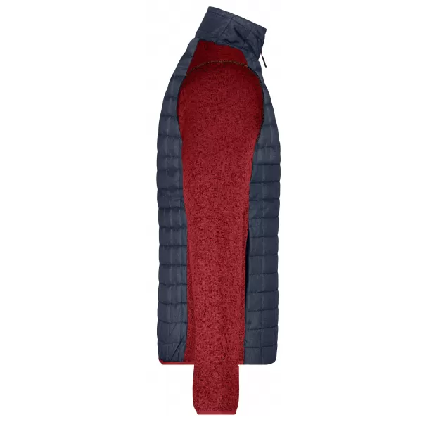  Pánská mikina JAMES NICHOLSON JN742 RED MELANGE/ANTHRACITE MELANGE 