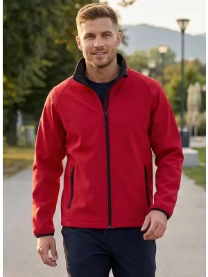 Pánská softshellová bunda JAMES NICHOLSON JN1130 RED/BLACK