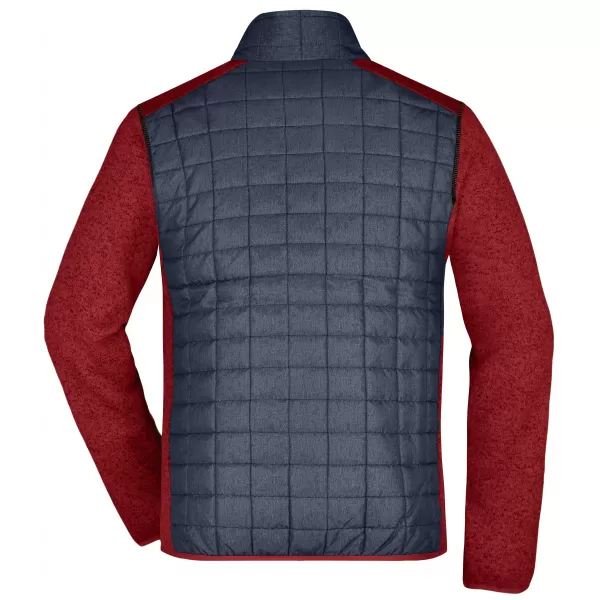  Pánská mikina JAMES NICHOLSON JN742 RED MELANGE/ANTHRACITE MELANGE 