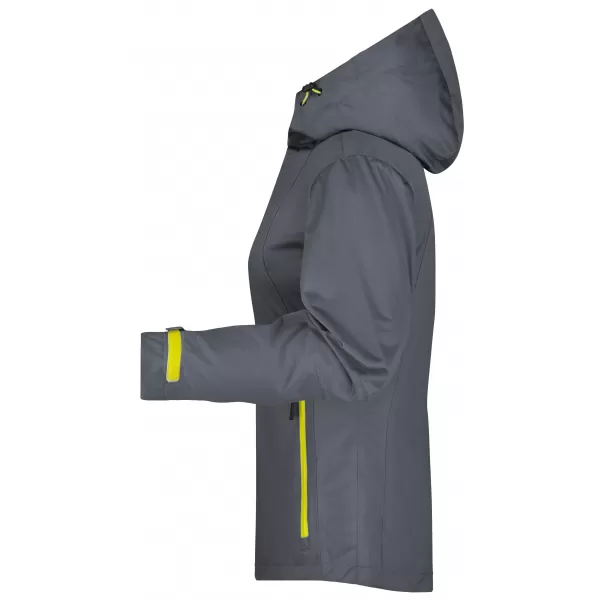  Dámská softshellová  bunda JAMES NICHOLSON JN1097 IRON GREY/YELLOW 