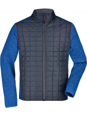 Pánská mikina JAMES NICHOLSON JN742 ROYAL MELANGE/ANTHRACITE MELANGE