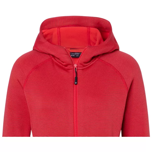  Dámská stretchfleece mikina JAMES NICHOLSON JN785 RED/CARBON 