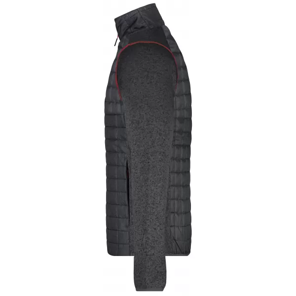  Pánská mikina JAMES NICHOLSON JN742 GREY MELANGE/ANTHRACITE MELANGE 
