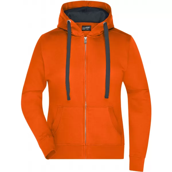  Dámská mikina JAMES NICHOLSON JN594 DARK ORANGE/CARBON 