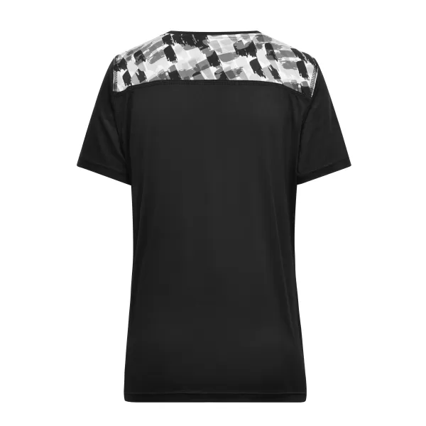  Dámské funkční triko JAMES NICHOLSON JN523 BLACK/BLACK PRINTED 