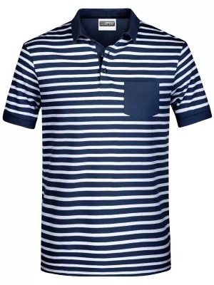 Pánské triko s límečkem JAMES NICHOLSON 8030 NAVY/WHITE