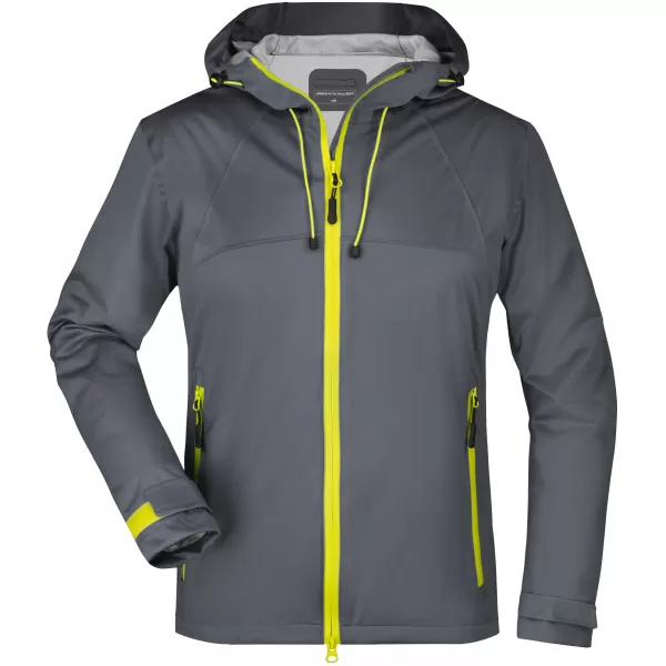  Dámská softshellová  bunda JAMES NICHOLSON JN1097 IRON GREY/YELLOW 