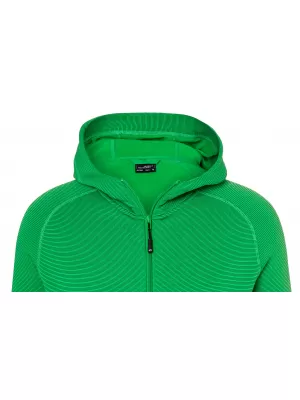 Pánská stretchfleece mikina JAMES NICHOLSON JN786 FERN GREEN/CARBON