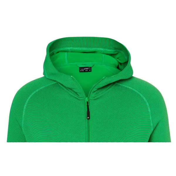  Pánská stretchfleece mikina JAMES NICHOLSON JN786 FERN GREEN/CARBON 
