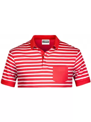 Pánské triko s límečkem JAMES NICHOLSON 8030 RED/WHITE