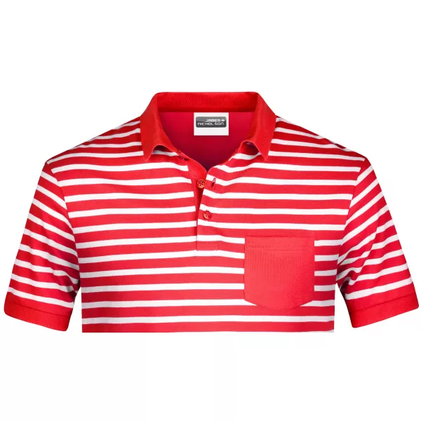  Pánské triko s límečkem JAMES NICHOLSON 8030 RED/WHITE 
