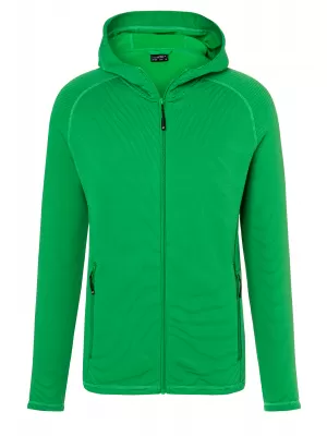 Pánská stretchfleece mikina JAMES NICHOLSON JN786 FERN GREEN/CARBON