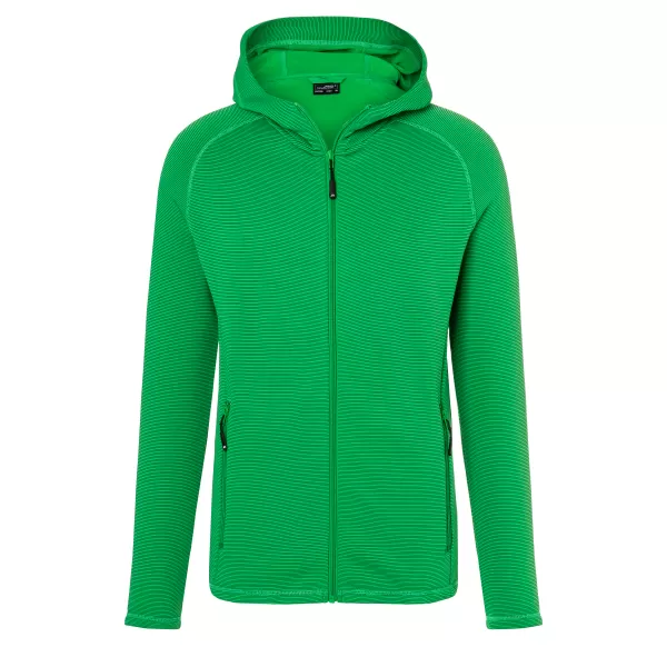  Pánská stretchfleece mikina JAMES NICHOLSON JN786 FERN GREEN/CARBON 