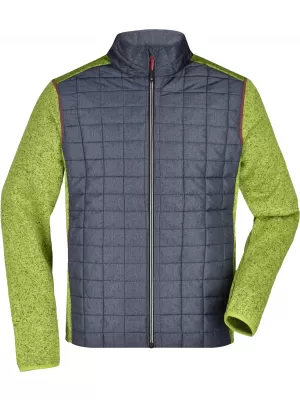 Pánská mikina JAMES NICHOLSON JN742 KIWI MELANGE/ANTHRACITE MELANGE