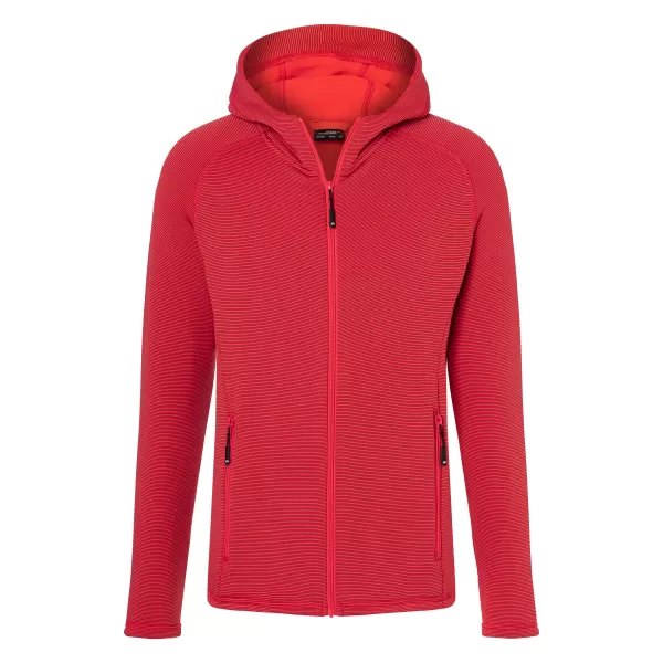  Pánská stretchfleece mikina JAMES NICHOLSON JN786 RED/CARBON 