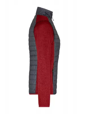 Dámská mikina JAMES NICHOLSON JN741 RED MELANGE/ANTHRACITE MELANGE