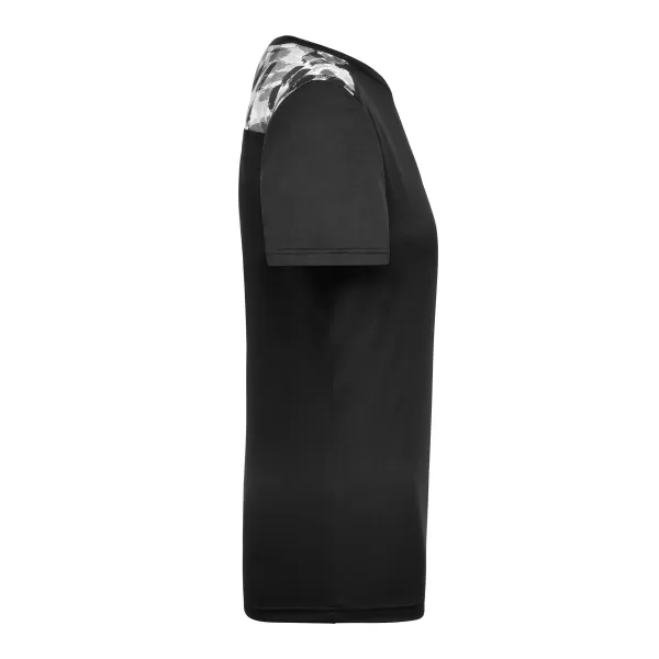  Dámské funkční triko JAMES NICHOLSON JN523 BLACK/BLACK PRINTED 