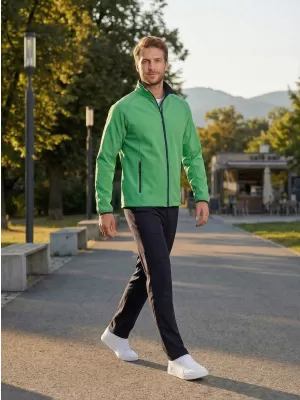 Pánská softshellová bunda JAMES NICHOLSON JN1130 GREEN/NAVY