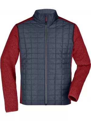 Pánská mikina JAMES NICHOLSON JN742 RED MELANGE/ANTHRACITE MELANGE