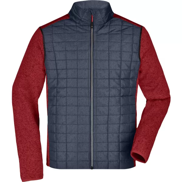  Pánská mikina JAMES NICHOLSON JN742 RED MELANGE/ANTHRACITE MELANGE 