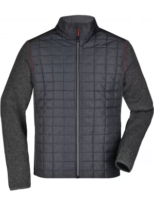 Pánská mikina JAMES NICHOLSON JN742 GREY MELANGE/ANTHRACITE MELANGE