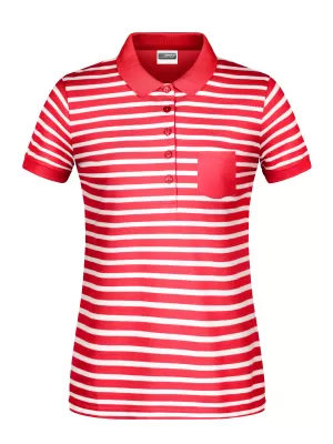 Dámské triko s límečkem JAMES NICHOLSON 8029 RED/WHITE
