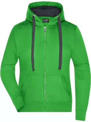 Dámská mikina JAMES NICHOLSON JN594 GREEN/CARBON