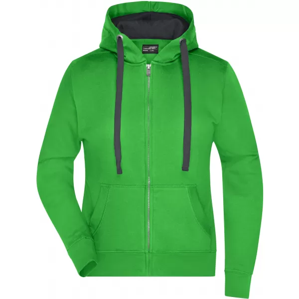  Dámská mikina JAMES NICHOLSON JN594 GREEN/CARBON 