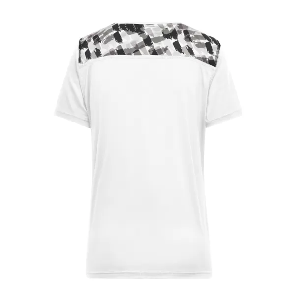  Dámské funkční triko JAMES NICHOLSON JN523 WHITE/BLACK PRINTED 