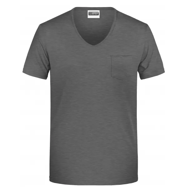  Pánské triko JAMES NICHOLSON 8004 BLACK HEATHER 