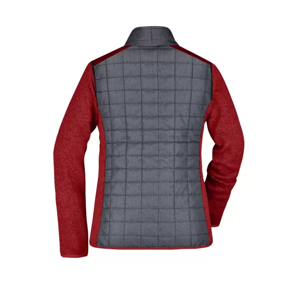  Dámská mikina JAMES NICHOLSON JN741 RED MELANGE/ANTHRACITE MELANGE 