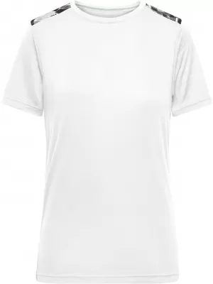 Dámské funkční triko JAMES NICHOLSON JN523 WHITE/BLACK PRINTED