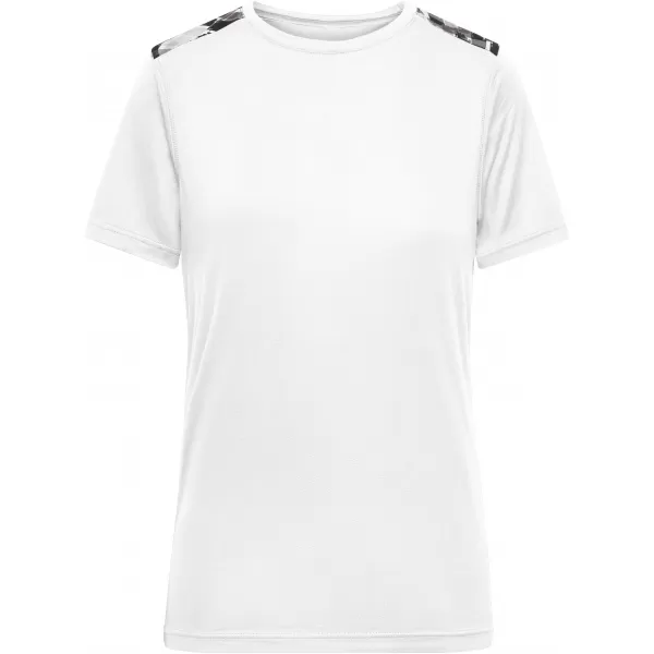  Dámské funkční triko JAMES NICHOLSON JN523 WHITE/BLACK PRINTED 