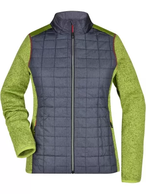 Dámská mikina JAMES NICHOLSON JN741 KIWI MELANGE/ANTHRACITE MELANGE