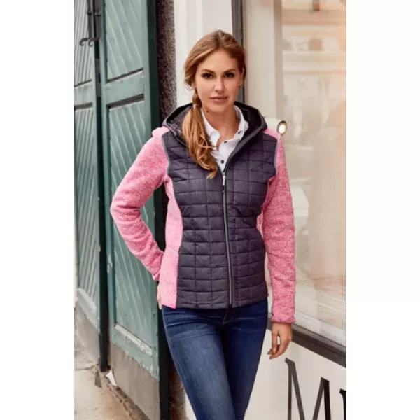  Dámská mikina JAMES NICHOLSON JN741 PINK MELANGE/ANTHRACITE MELANGE 