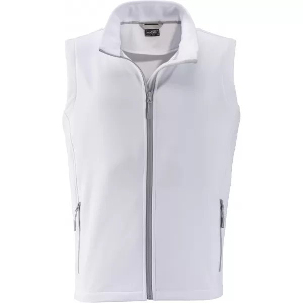  Pánská softshellová vesta JAMES NICHOLSON JN1128 WHITE/WHITE 