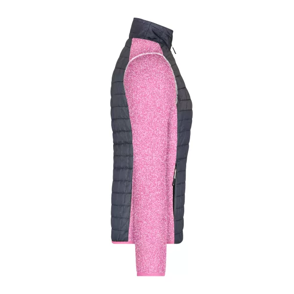  Dámská mikina JAMES NICHOLSON JN741 PINK MELANGE/ANTHRACITE MELANGE 