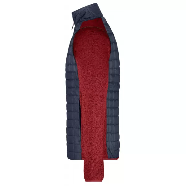  Pánská mikina JAMES NICHOLSON JN742 RED MELANGE/ANTHRACITE MELANGE 