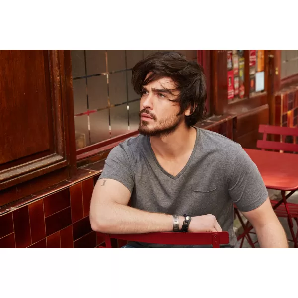  Pánské triko JAMES NICHOLSON 8004 BLACK HEATHER 