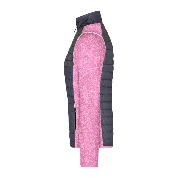  Dámská mikina JAMES NICHOLSON JN741 PINK MELANGE/ANTHRACITE MELANGE 