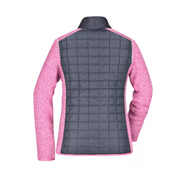  Dámská mikina JAMES NICHOLSON JN741 PINK MELANGE/ANTHRACITE MELANGE 