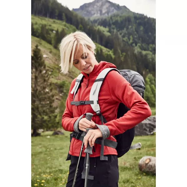  Dámská stretchfleece mikina JAMES NICHOLSON JN785 RED/CARBON 