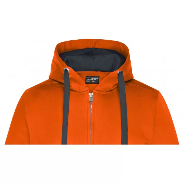  Dámská mikina JAMES NICHOLSON JN594 DARK ORANGE/CARBON 