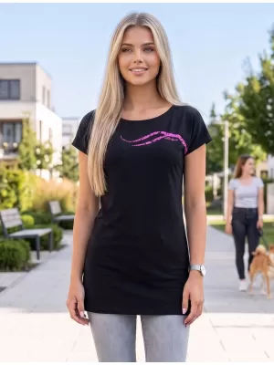 Dámské prodloužené triko ALTISPORT CARRYOVER ALW001123 ČERNORŮŽOVÁ