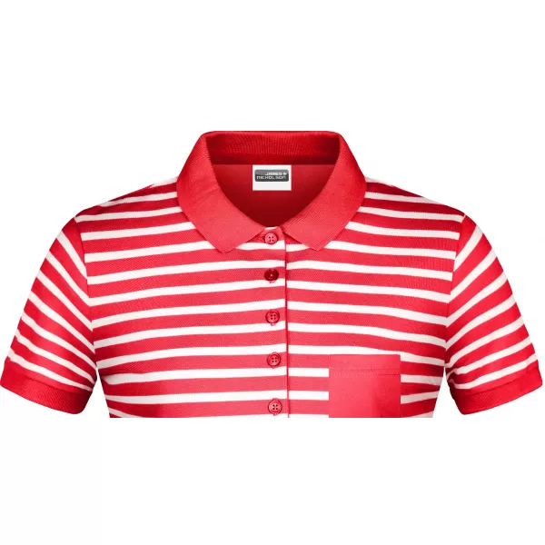  Dámské triko s límečkem JAMES NICHOLSON 8029 RED/WHITE 