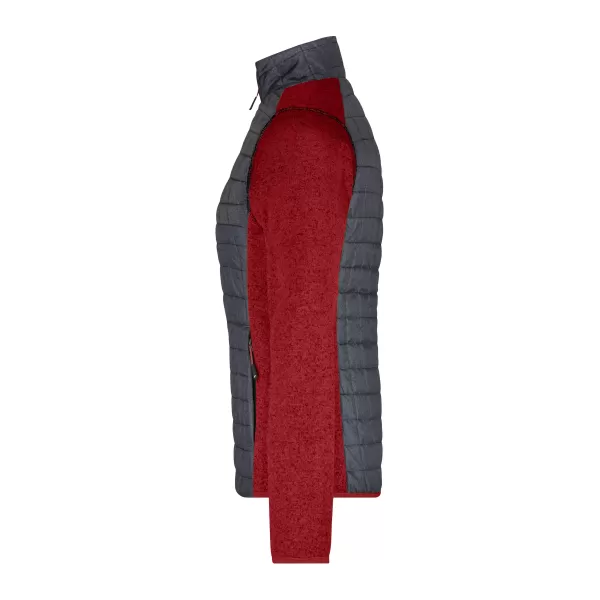  Dámská mikina JAMES NICHOLSON JN741 RED MELANGE/ANTHRACITE MELANGE 