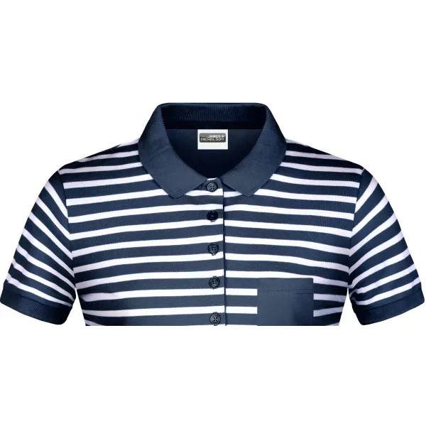  Dámské triko s límečkem JAMES NICHOLSON 8029 NAVY/WHITE 